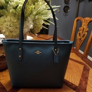 Coach teal blue handbag.